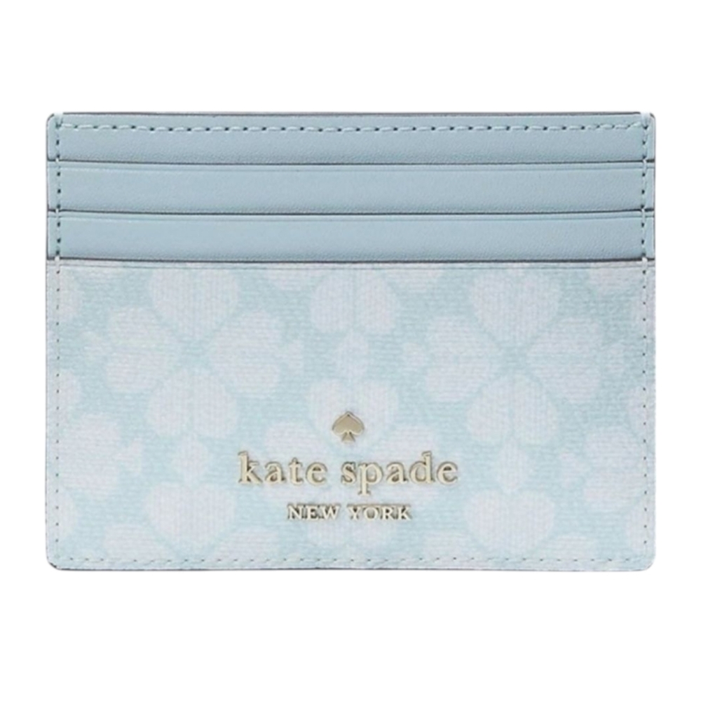 Kate Spade Blue Glow Flower Pattern Slim Card Holder